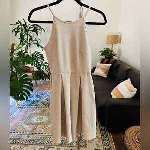 GOLD Square Neck Strappy Mini Wedding Guest Dress